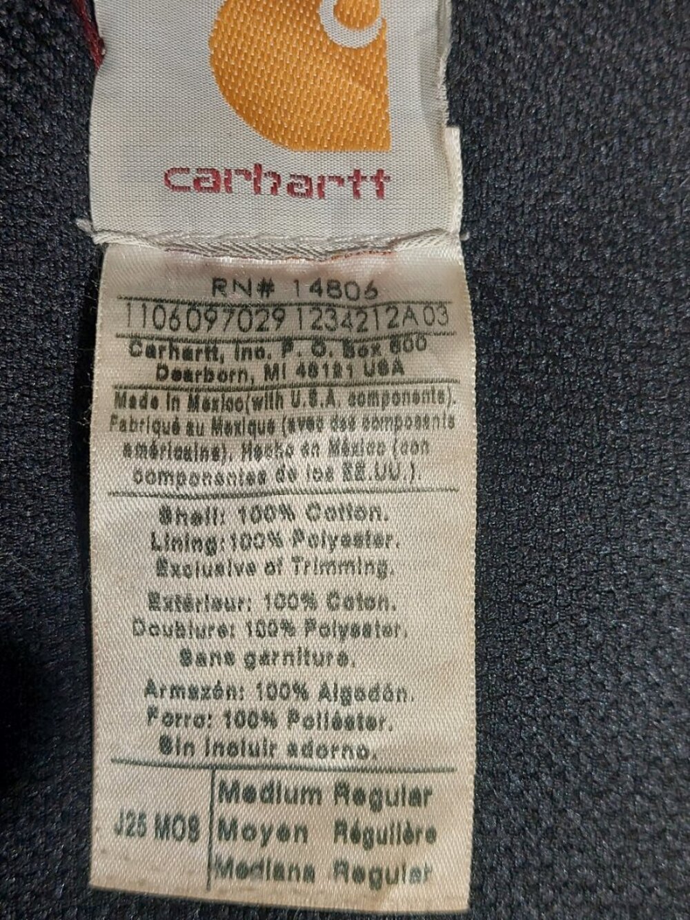 Vintage Carhartt J25 MOS Moss Green Sandstone Duck Active Farm Aged 2006 Size M - Picture 7 of 9